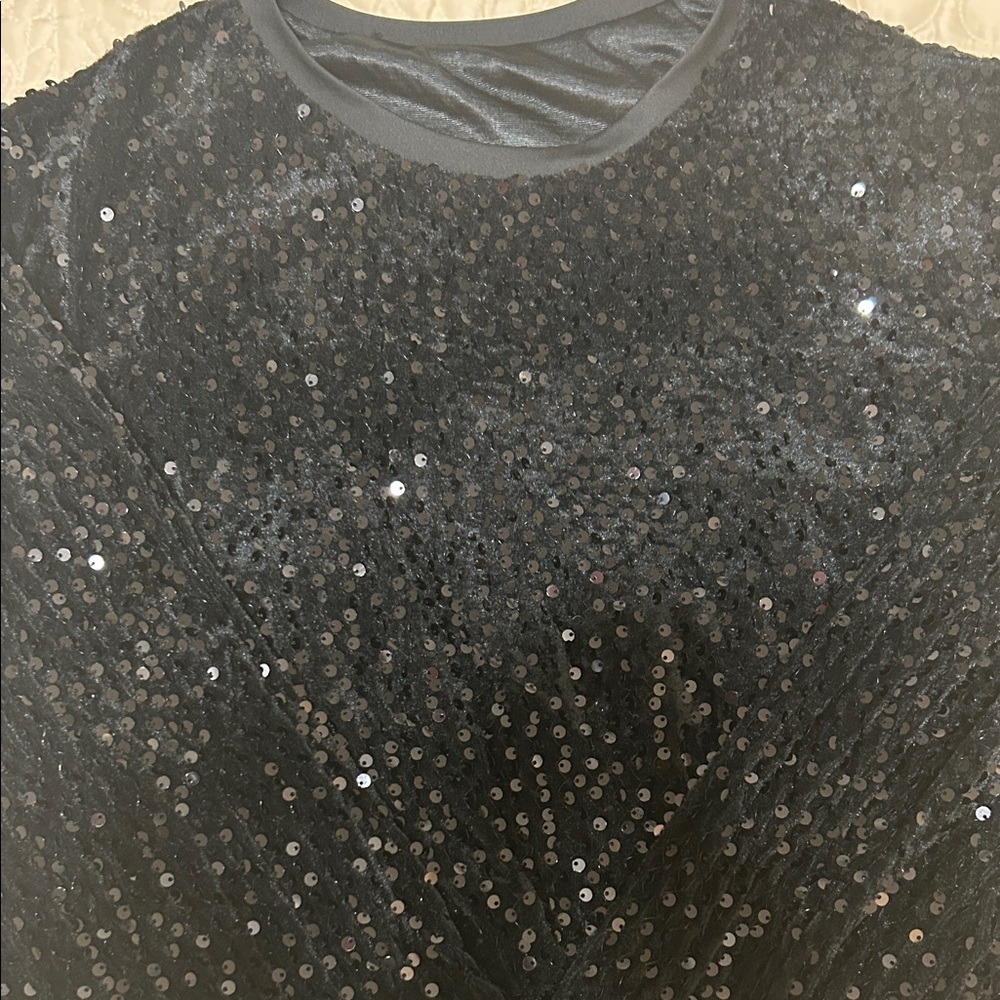 Black Sequin Sweater and Pants Set - Picture 2 of 6